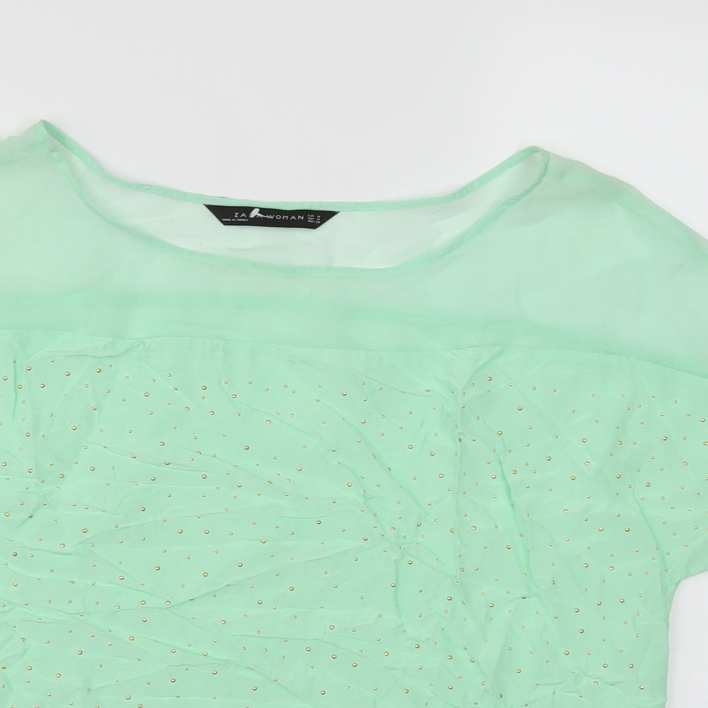 Zara Womens Green   Basic T-Shirt Size M
