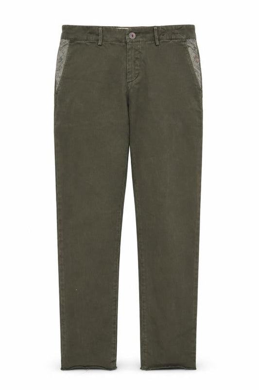 Front view of Maison Clochard women’s green denim straight jeans, size UK 30, in, 32-inch leg