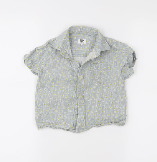 John Lewis Boys Grey Check  Basic Button-Up Size 3 Years