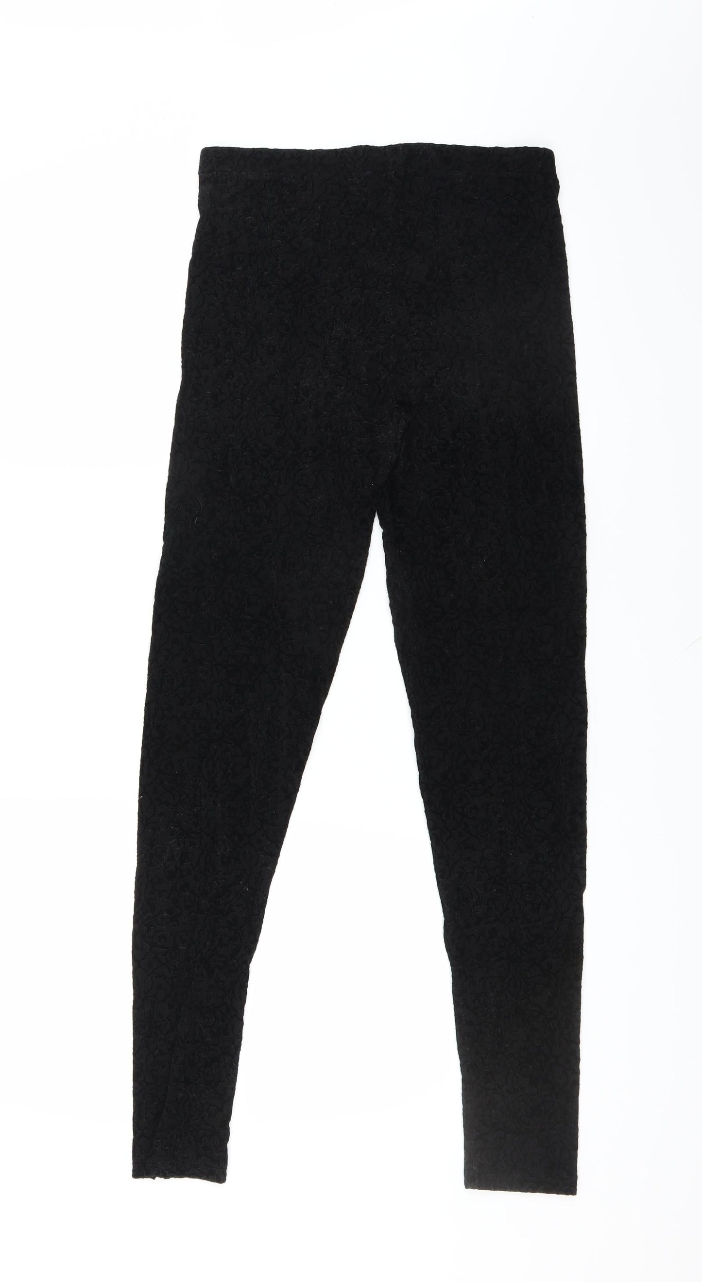 Sainsburys Womens Black Floral  Trousers  Size 10 L29 in