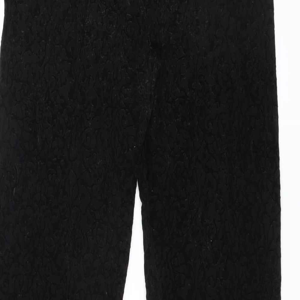 Sainsburys Womens Black Floral  Trousers  Size 10 L29 in