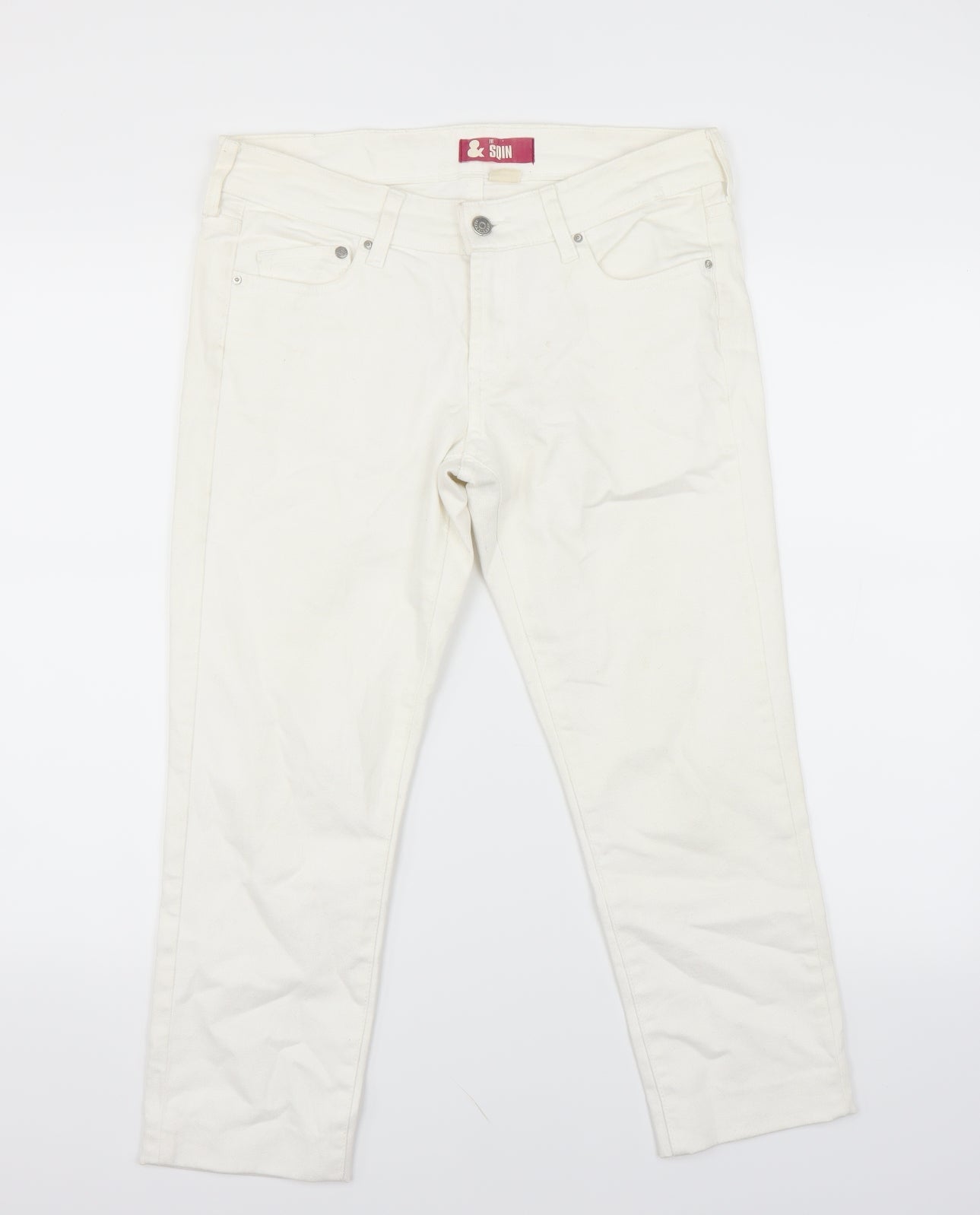 H&M Womens White   Cropped Jeans Size 29 in L23 in