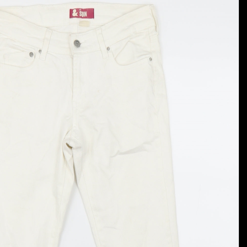 H&M Womens White   Cropped Jeans Size 29 in L23 in