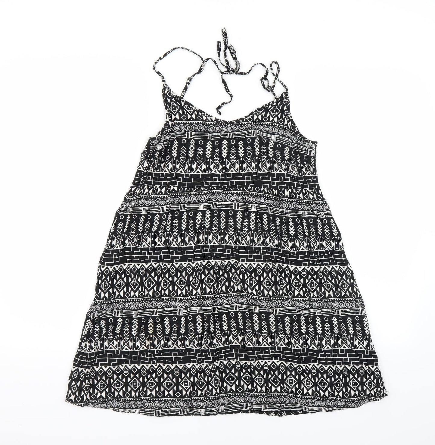 Divided by H&M Womens Black Geometric  Trapeze & Swing  Size 10