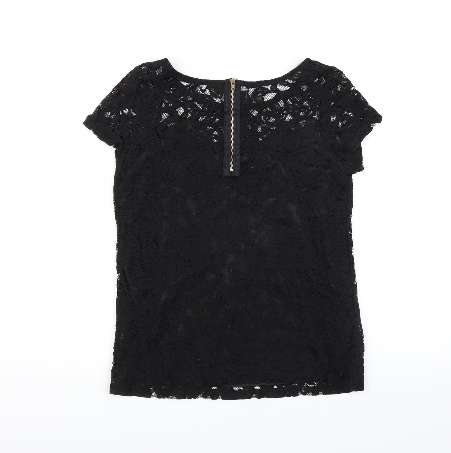Alice & You Womens Black Floral  Basic Blouse Size 10