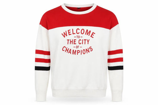Preworn Mens Red Striped  Pullover Jumper Size M  - Welcome to the City of Champions