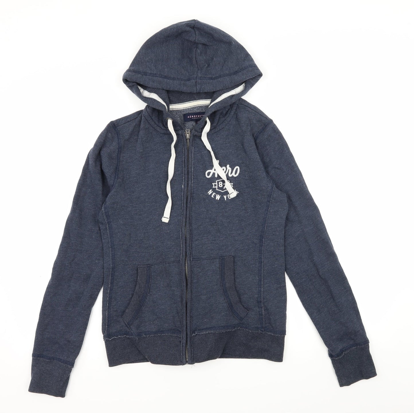 Aeropostale Womens Blue  Jersey Full Zip Hoodie Size S  - Aero New York