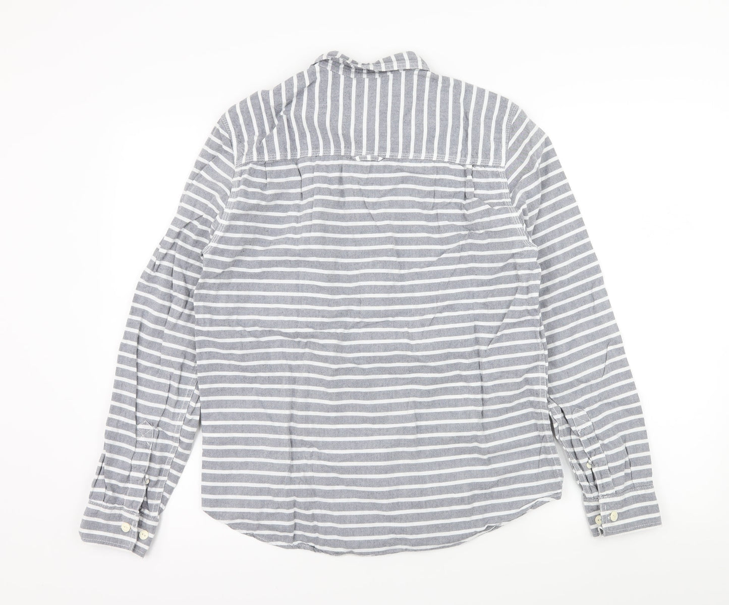 Divided by H&M Mens Green Striped   Button-Up Size M