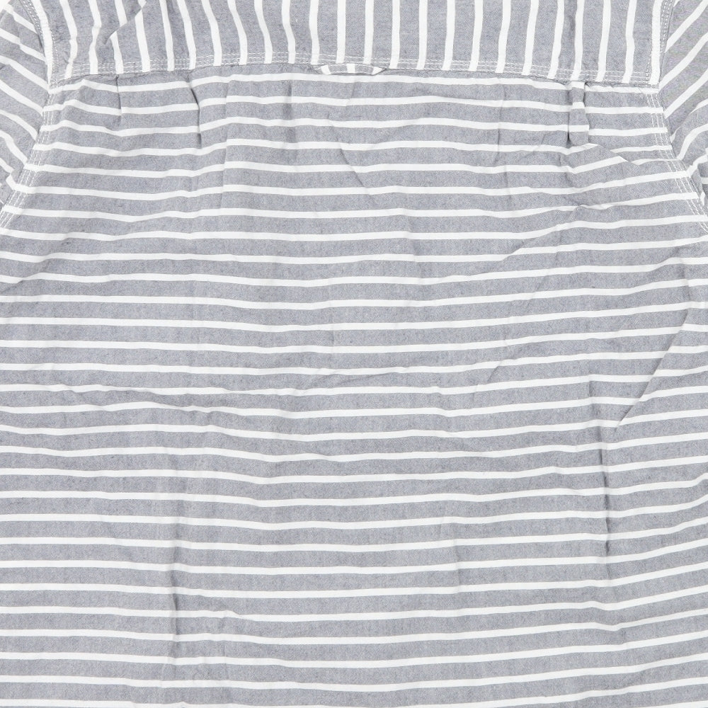 Divided by H&M Mens Green Striped   Button-Up Size M