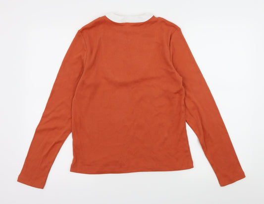 Casual Club Womens Orange  Knit Pullover Jumper Size 14