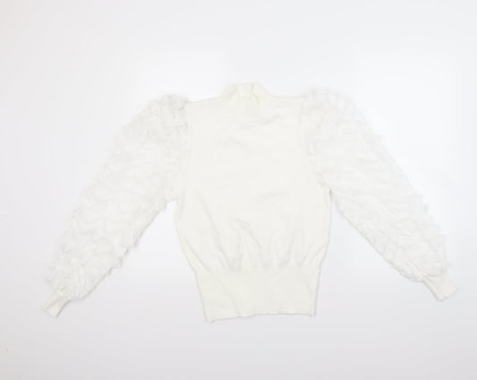 May Womens White   Pullover Jumper Size S