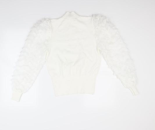 May Womens White   Pullover Jumper Size S