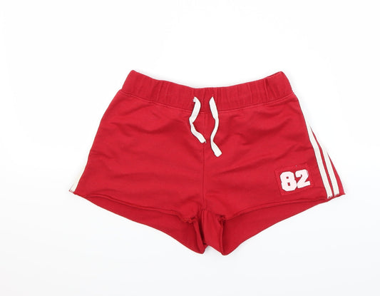 Active Girls Red Striped  Cut-Off Shorts Size 9-10 Years