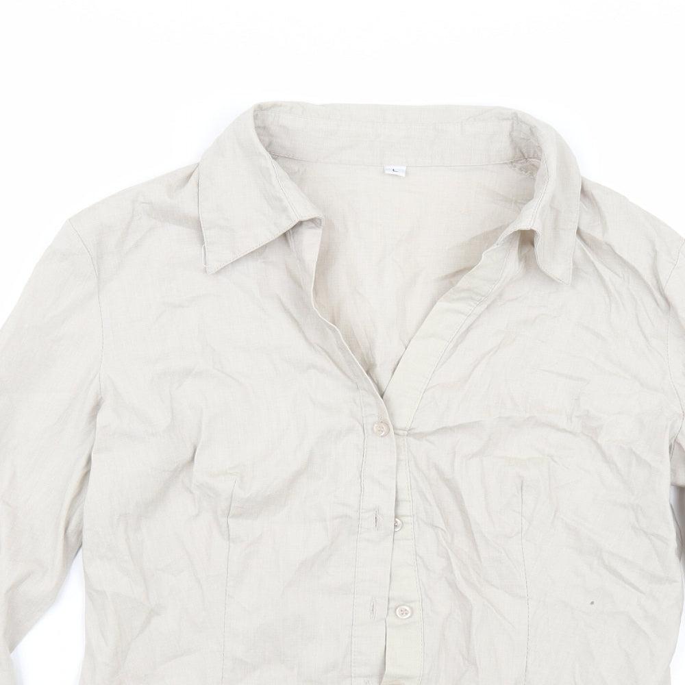 Preworn Womens Grey   Basic Button-Up Size L