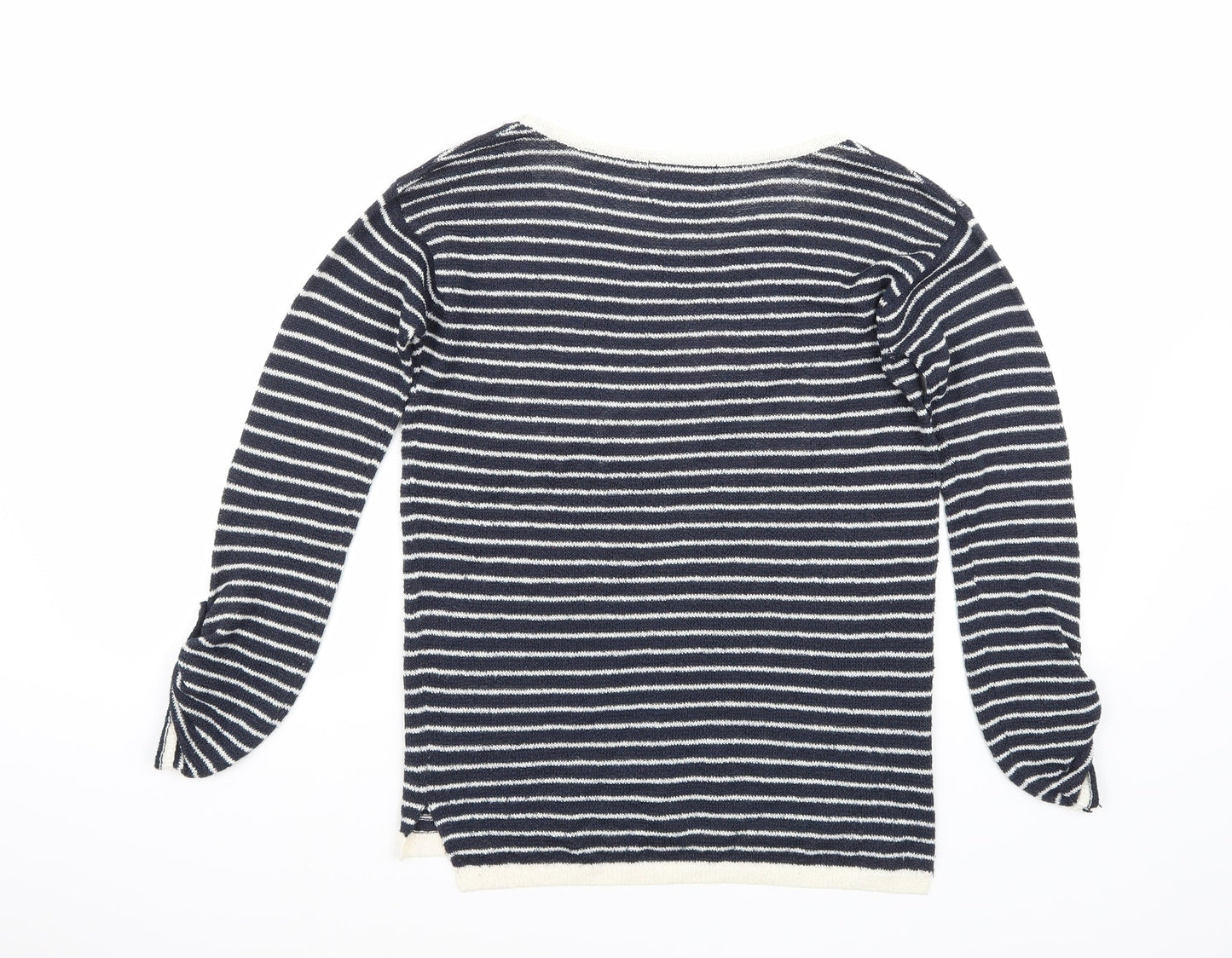 BSK Womens Blue Striped  Pullover Jumper Size M