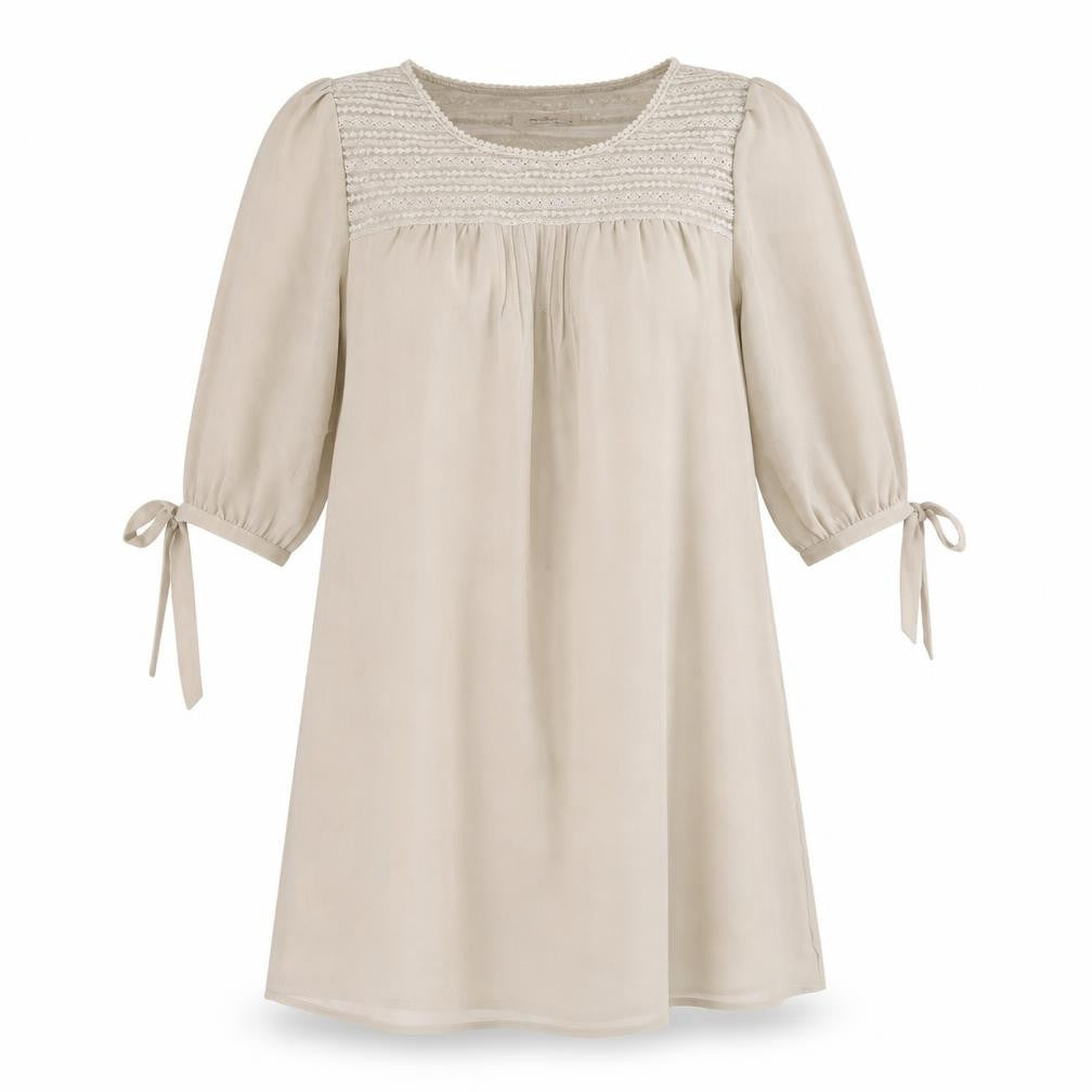 Front view of Darling women’s beige rayon a-line, size XS