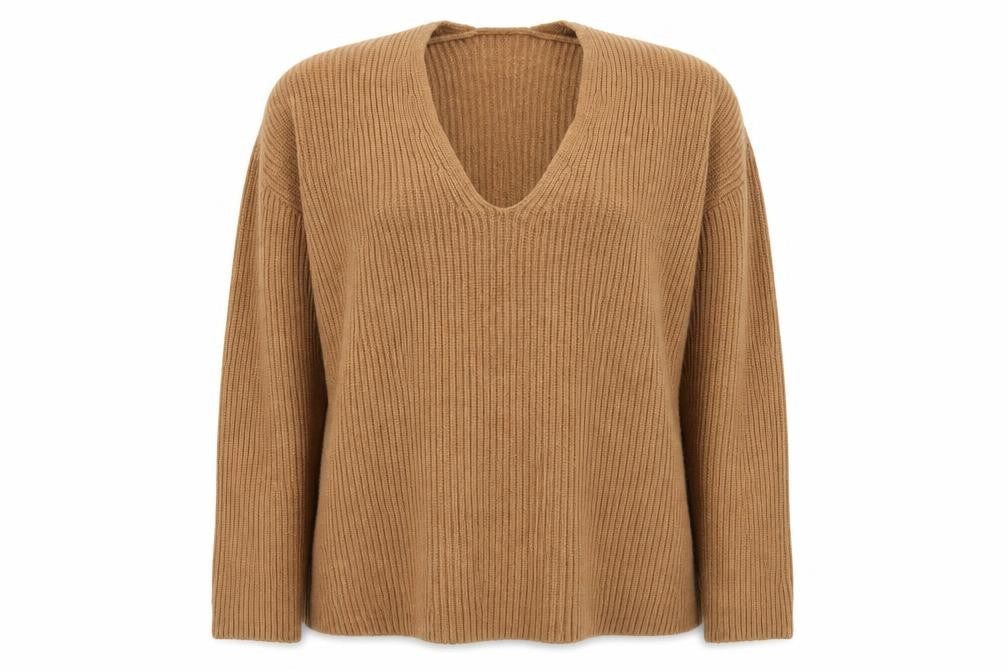 Front view of Mango women’s brown jumper, size M