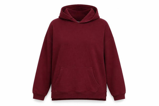 Front view of swell women’s purple pullover hoodie, size UK 10