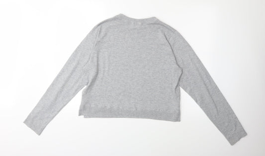 H&M Womens Grey  Knit Pullover Jumper Size L