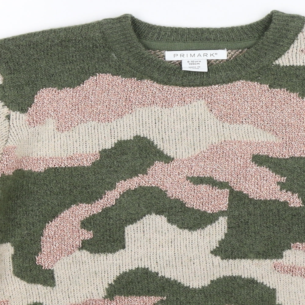 Primark Boys Multicoloured Camouflage Knit Pullover Jumper Size 9-10 Years