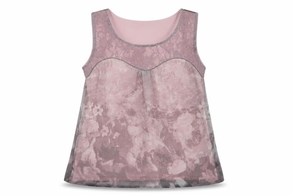 Front view of Next women’s purple geometric basic blouse, size UK 14
