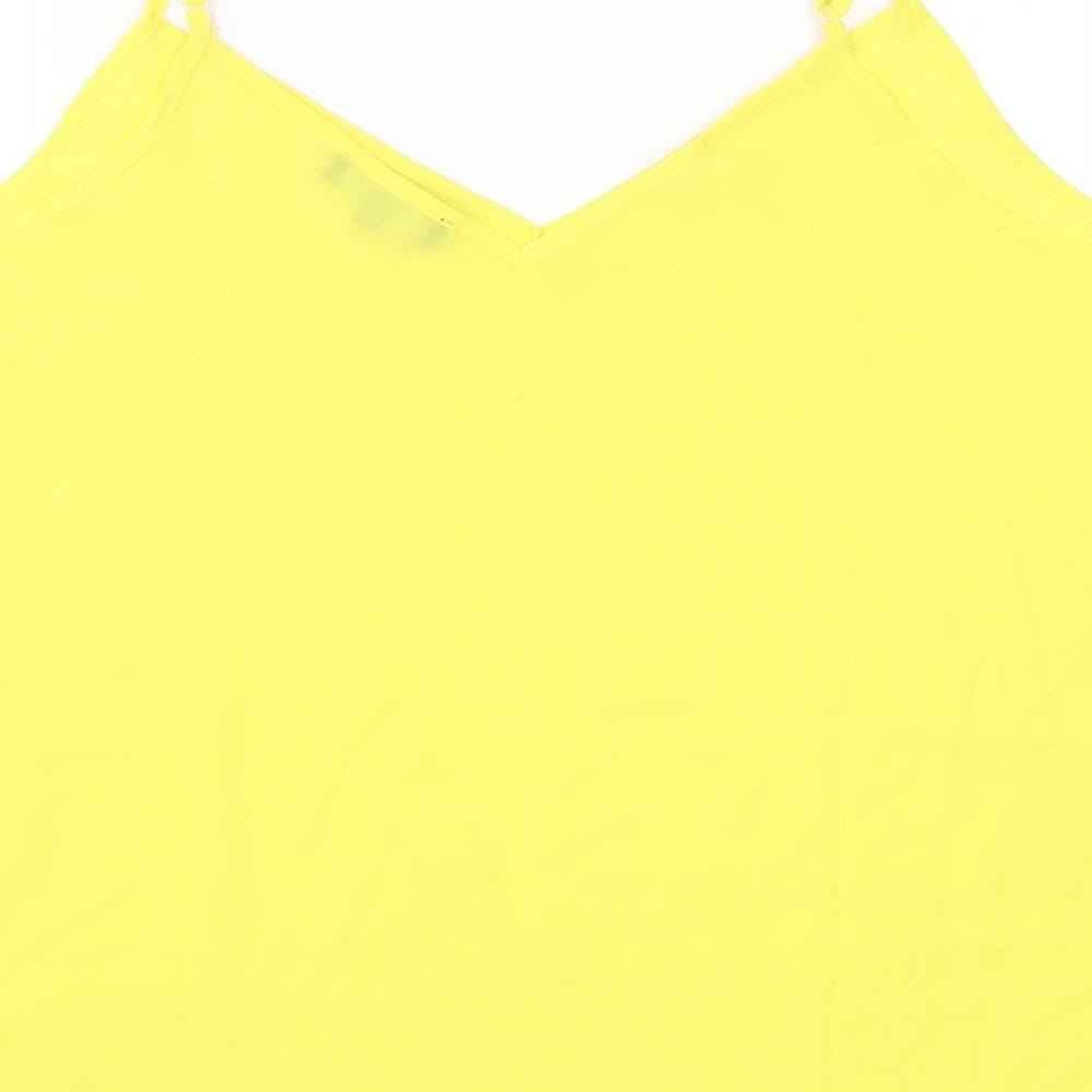 Studio Womens Yellow  Chiffon Camisole Blouse Size 18