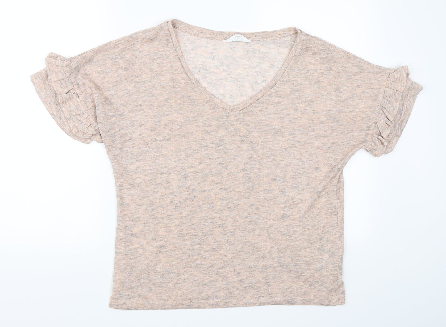 Nine Womens Pink   Basic T-Shirt Size 14  - Ruffle Sleeve