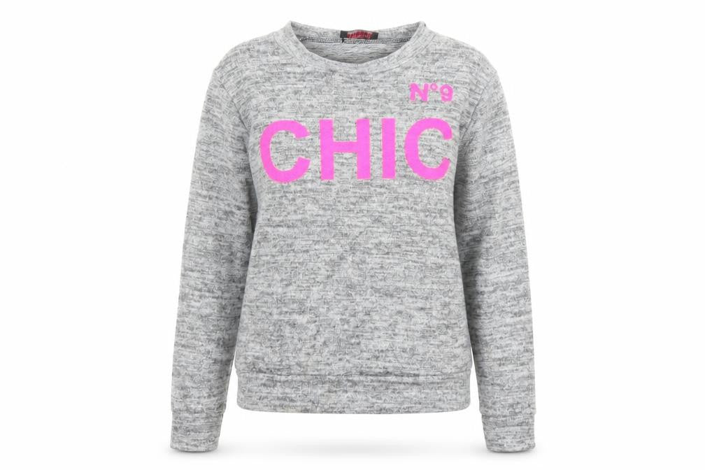Front view of Finella women’s grey knit jumper, size M