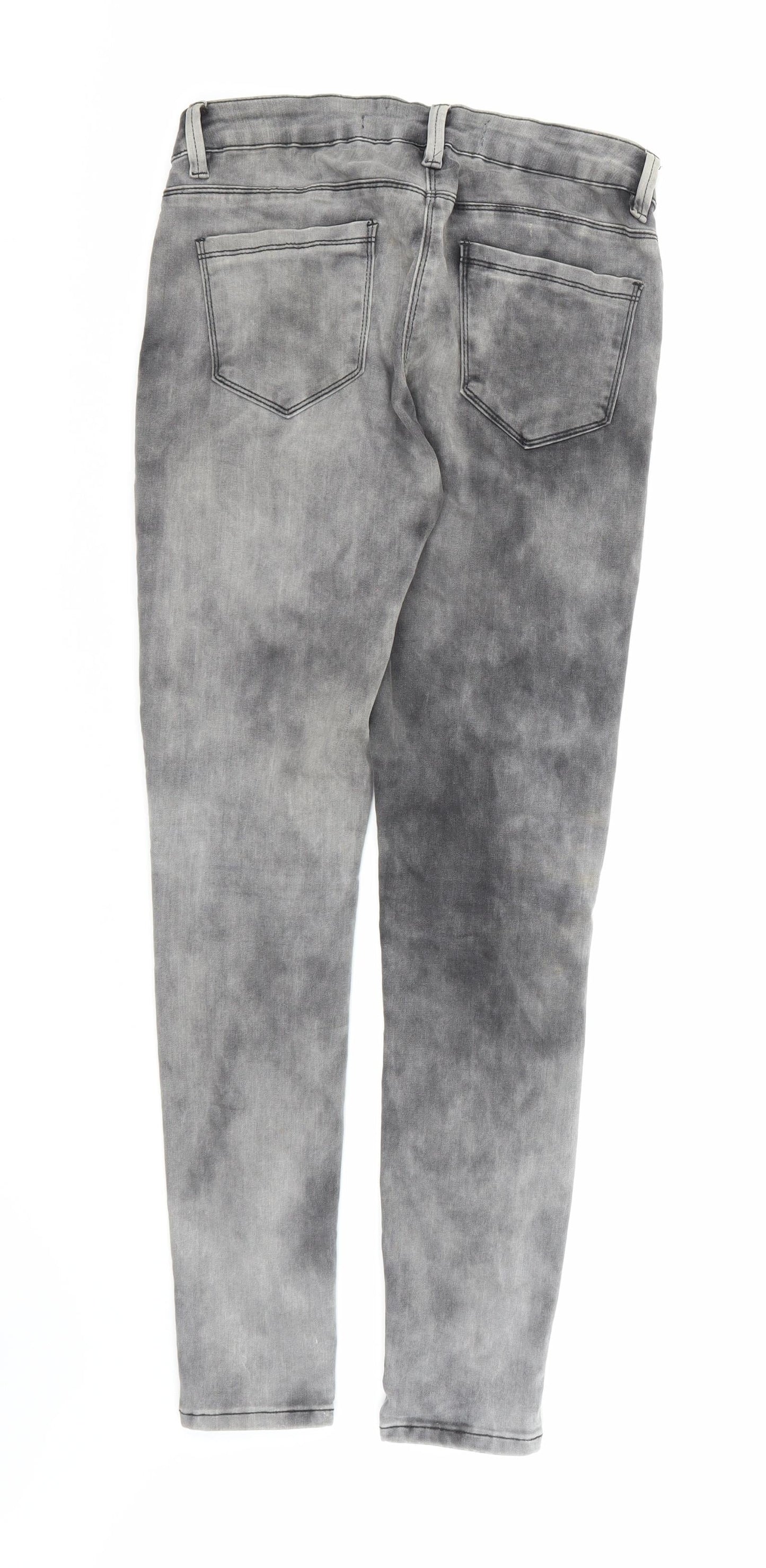 Fashion Union Womens Grey  Denim Skinny Jeans Size 10 L28 in