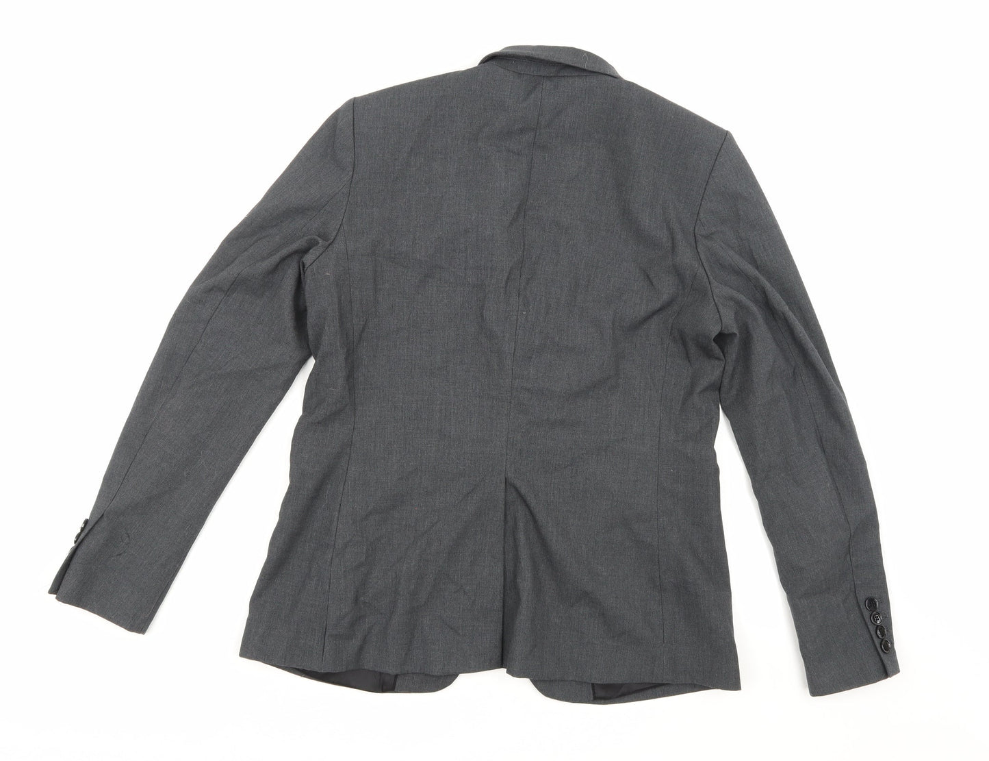 H&M Womens Grey  Rayon Jacket Suit Jacket Size 12