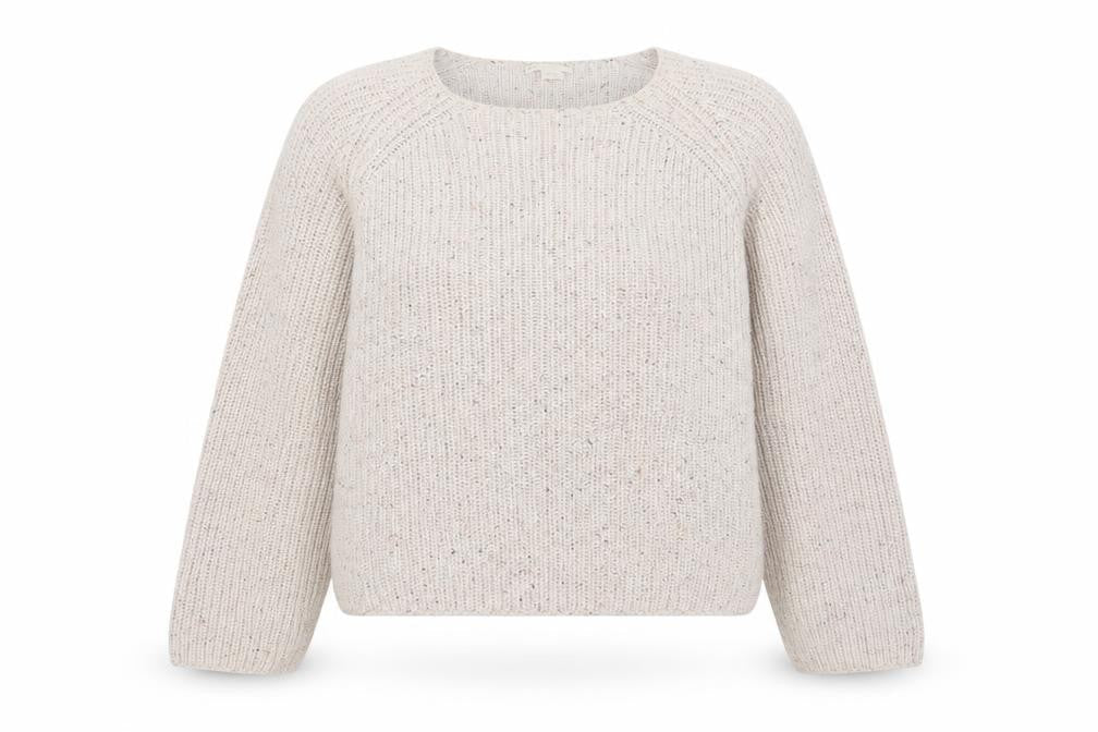 Front view of H&M women’s ivory knit jumper, size L