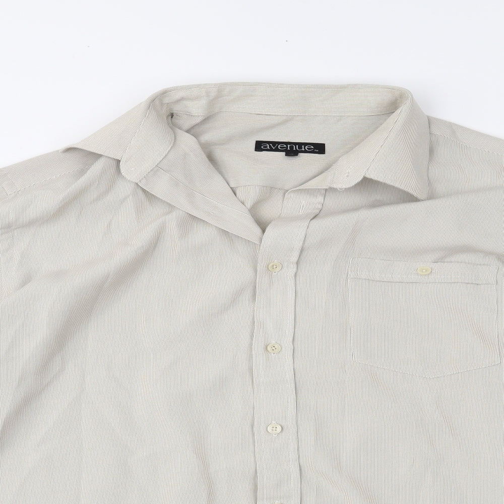 Avenue Mens Beige    Button-Up Size XL