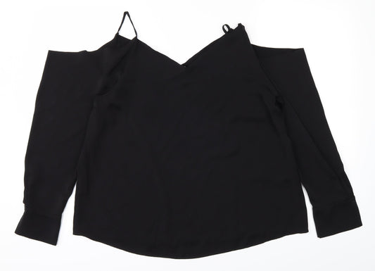 H&M Womens Black   Basic Blouse Size 8