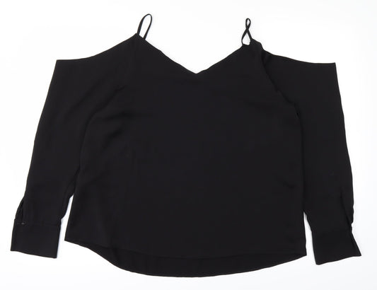 H&M Womens Black   Basic Blouse Size 8