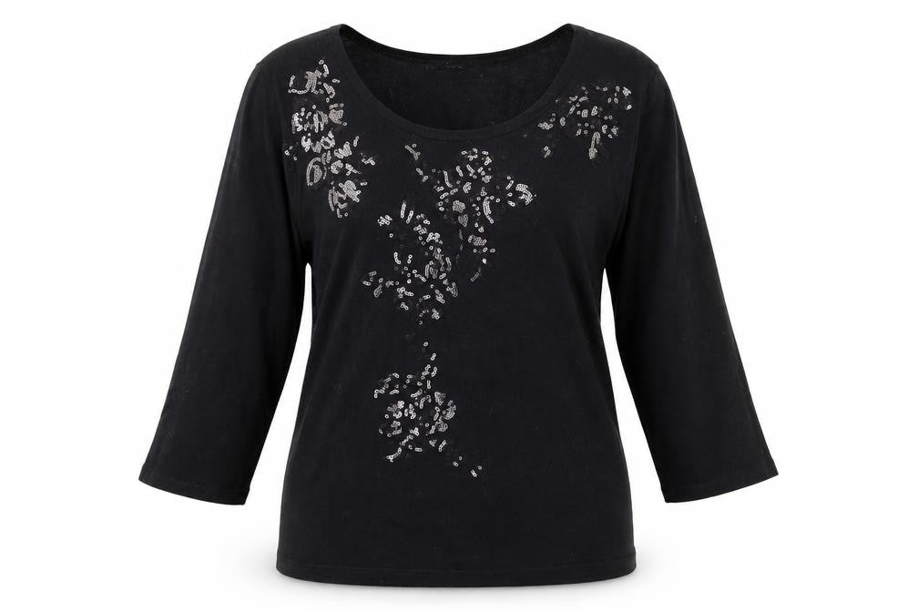 Front view of Bonmarché women’s black jumper, size M