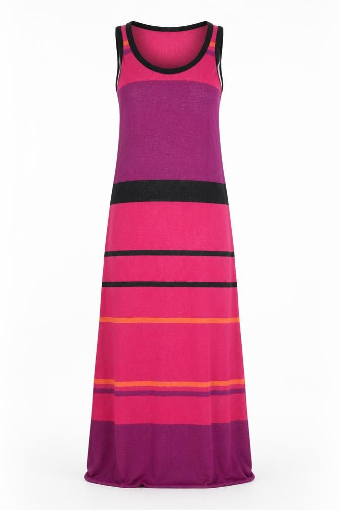 Front view of Gap women’s purple striped maxi, size XS