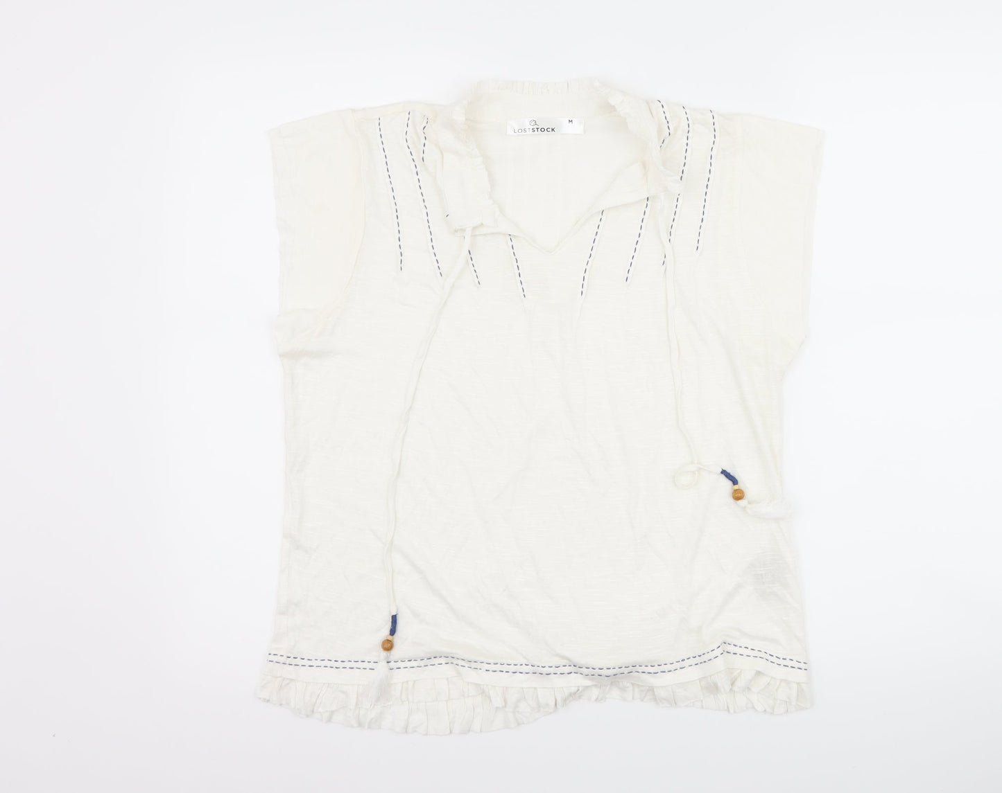 Lost Stock Womens White   Basic T-Shirt Size M