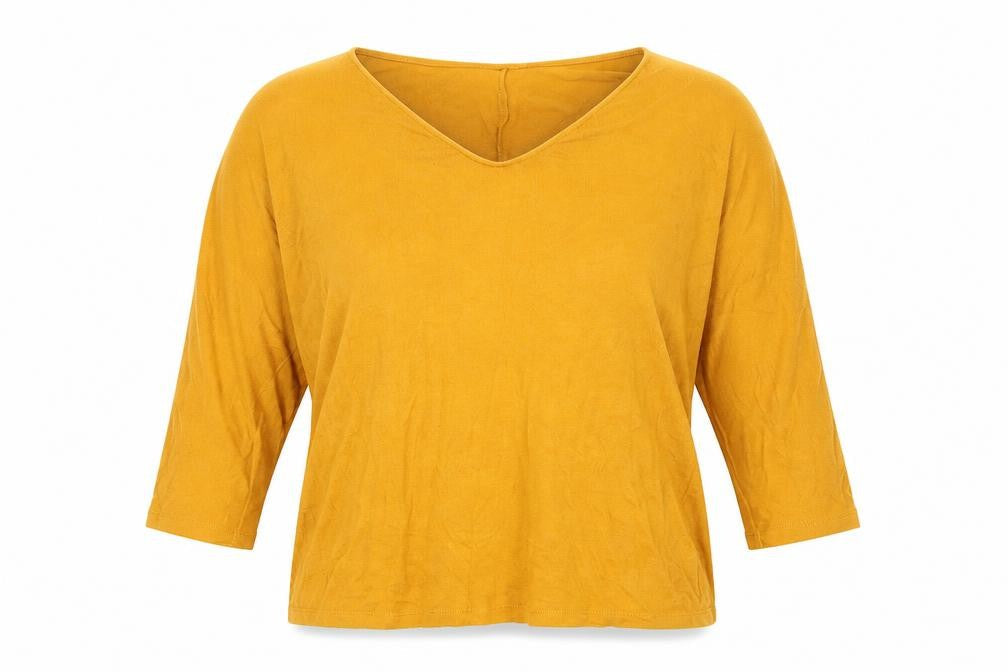Front view of Mango women’s orange basic t-shirt, size XS