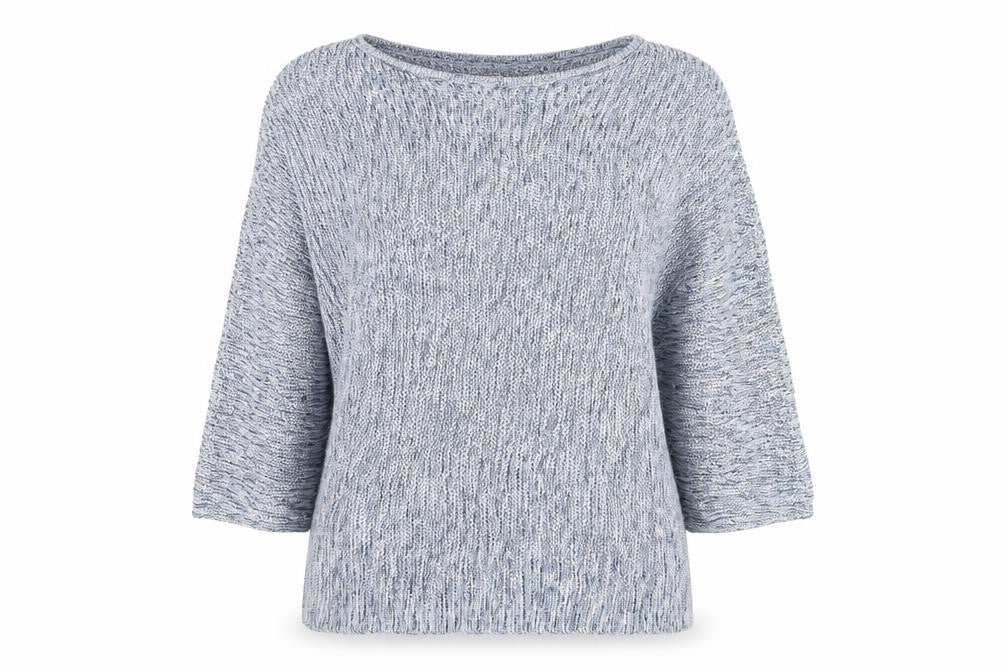 Front view of H&M women’s blue jumper, size S