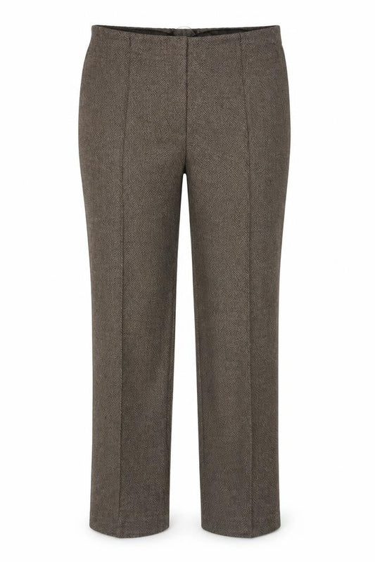 BM Womens Brown Herringbone  Trousers  Size 14 L27 in