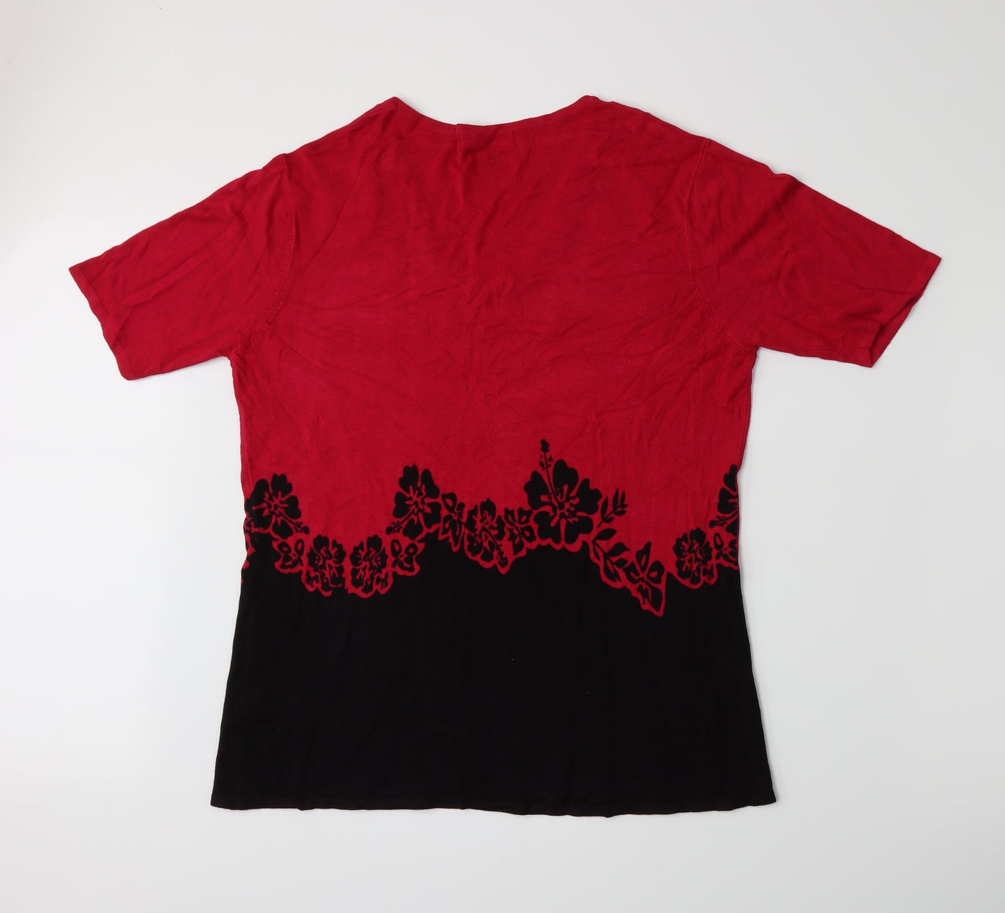 Sky Designs Womens Pink Floral  Basic T-Shirt Size 8