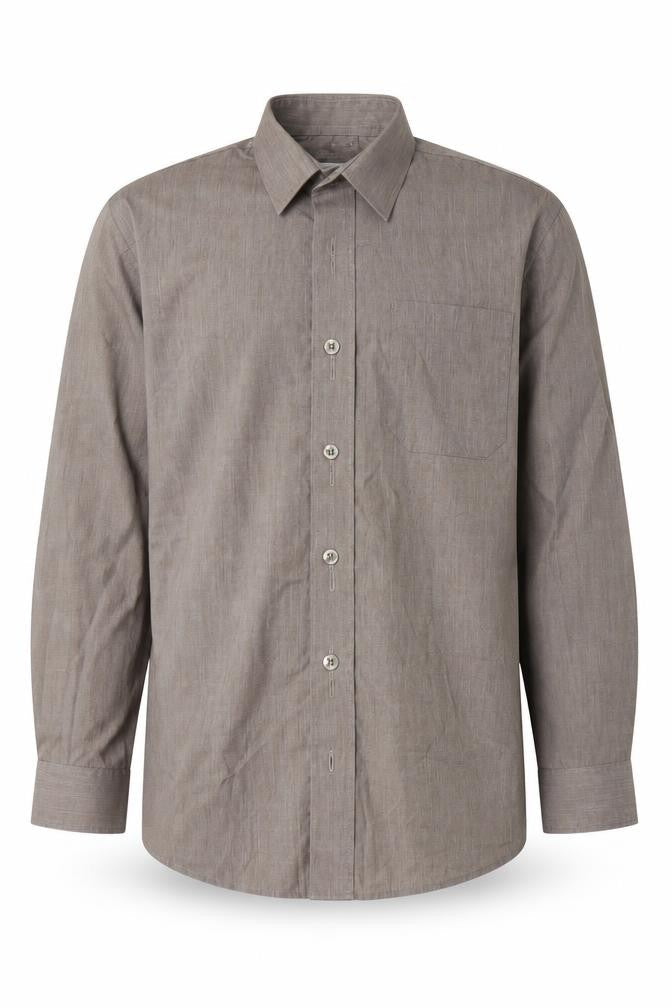 Front view of Banner boys’ brown basic button-up, size L