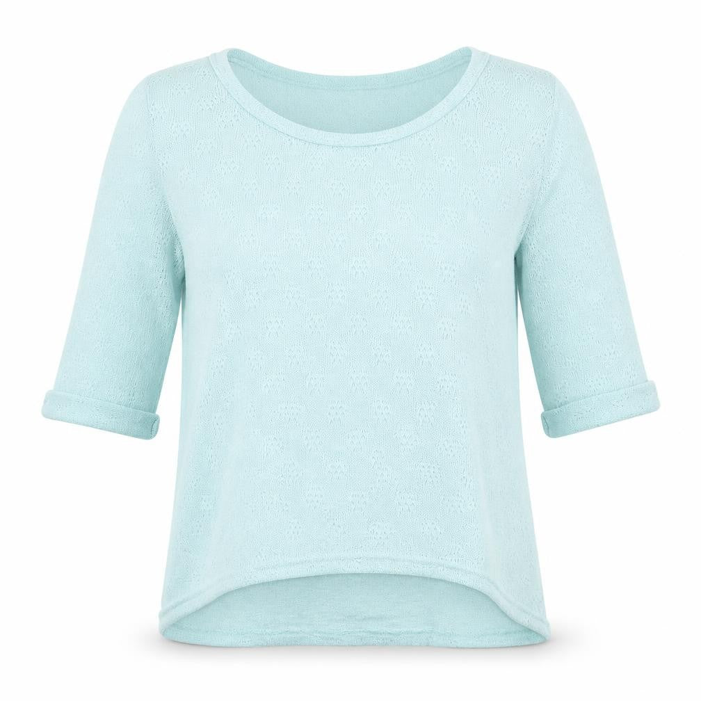 Front view of New Look women’s green floral knit jumper, size S