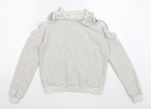 PROMESA Womens Grey  Knit Pullover Jumper Size S  - cold shoulder