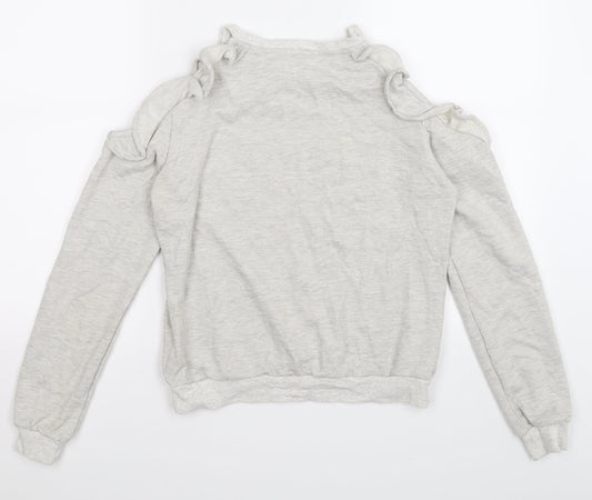 PROMESA Womens Grey  Knit Pullover Jumper Size S  - cold shoulder