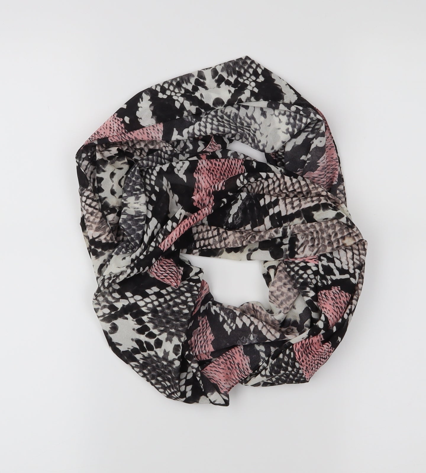 Preworn Womens Pink Animal Print   Scarf   - single loop