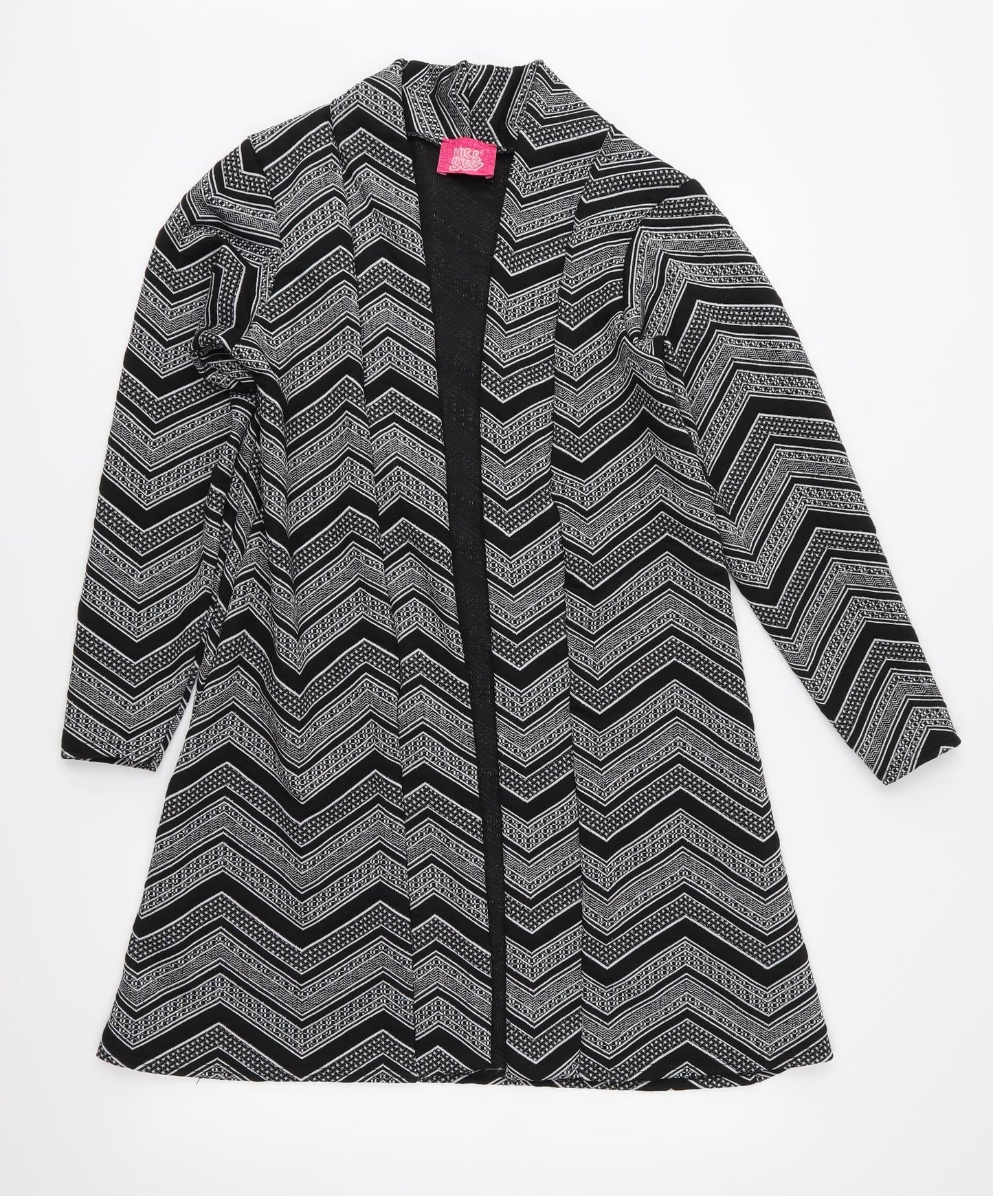 Miss Sassy Womens Black Geometric  Jacket  Size M