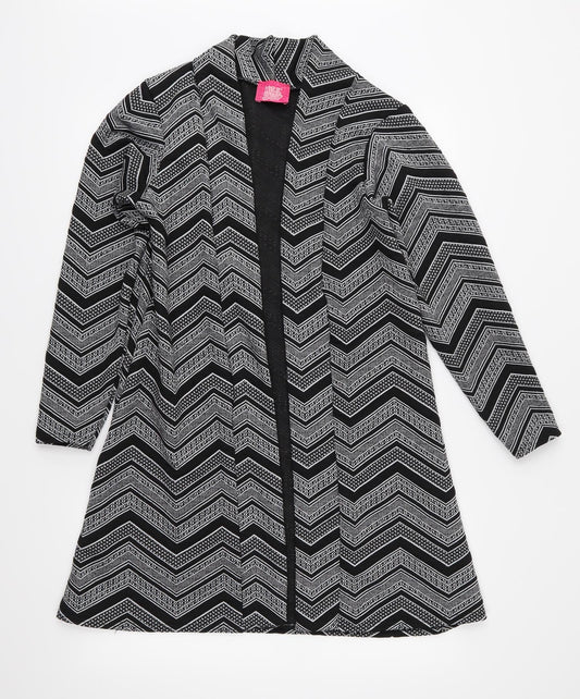Miss Sassy Womens Black Geometric  Jacket  Size M