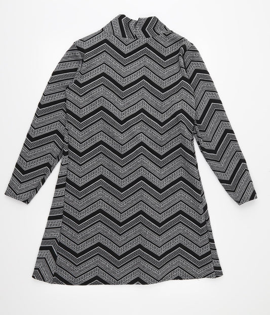 Miss Sassy Womens Black Geometric  Jacket  Size M