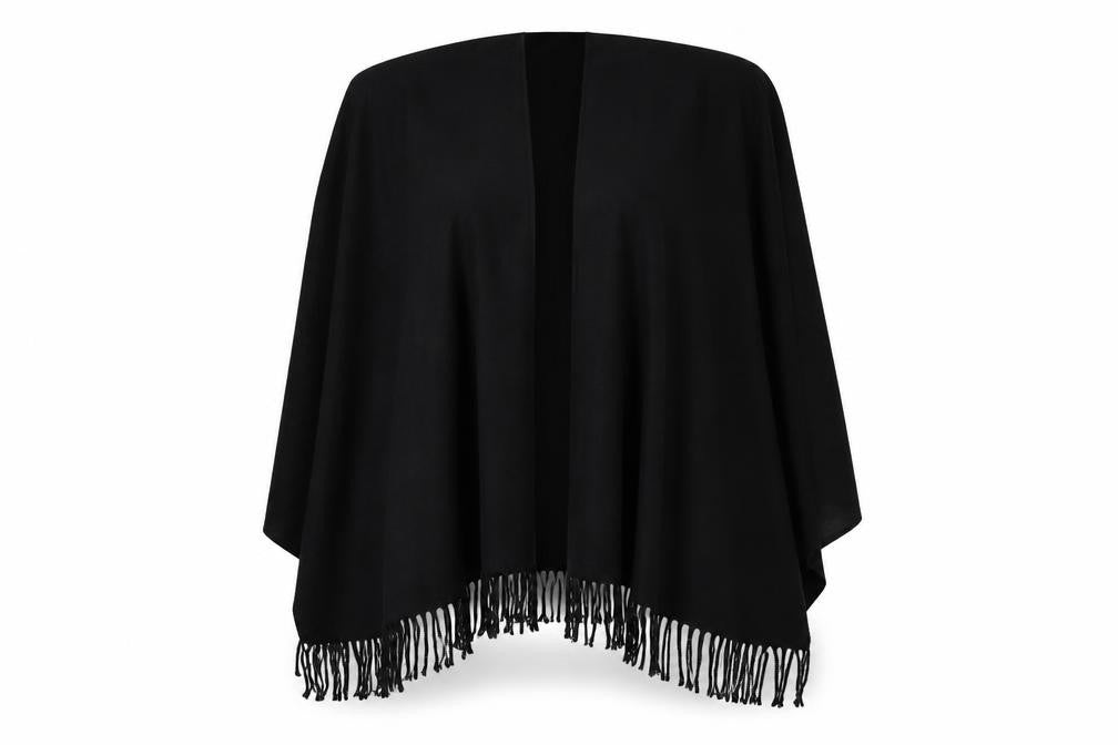 Preworn Womens Black   Overcoat Cape One Size